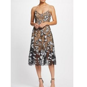 Dress the Population Ada Lace Floral Midi Dress M